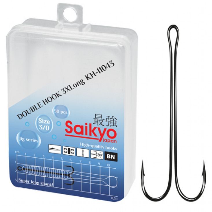 Крючки двойные Saikyo KH-11043 Double Hook (3X LONG)