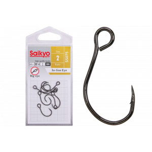 Крючки Saikyo SS075-BN IN-LINE EYE №2 (8 шт.) Крючки Saikyo SS075-BN IN-LINE EYE №2 (8 шт.)